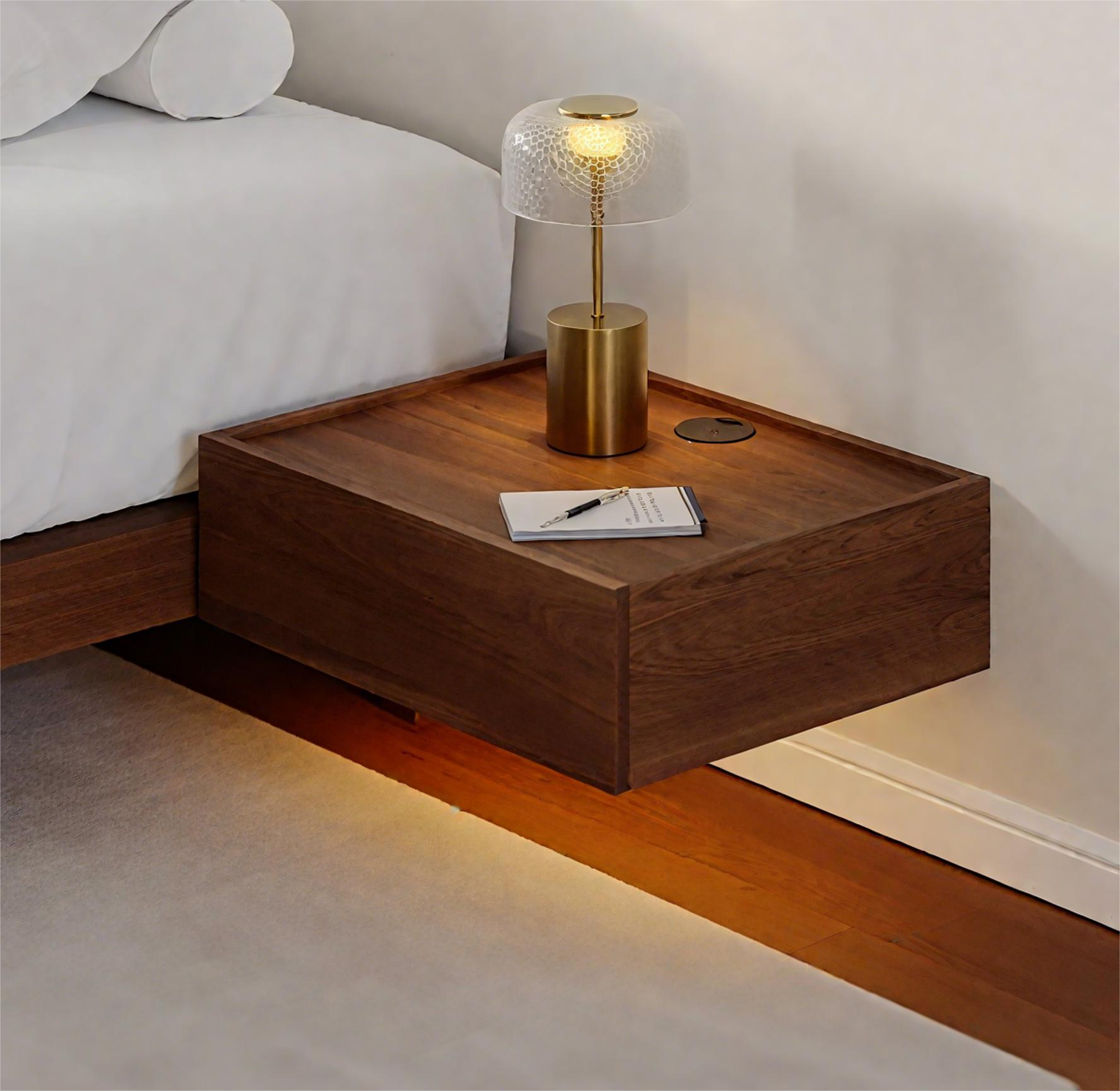 Walnut Floating Nightstand