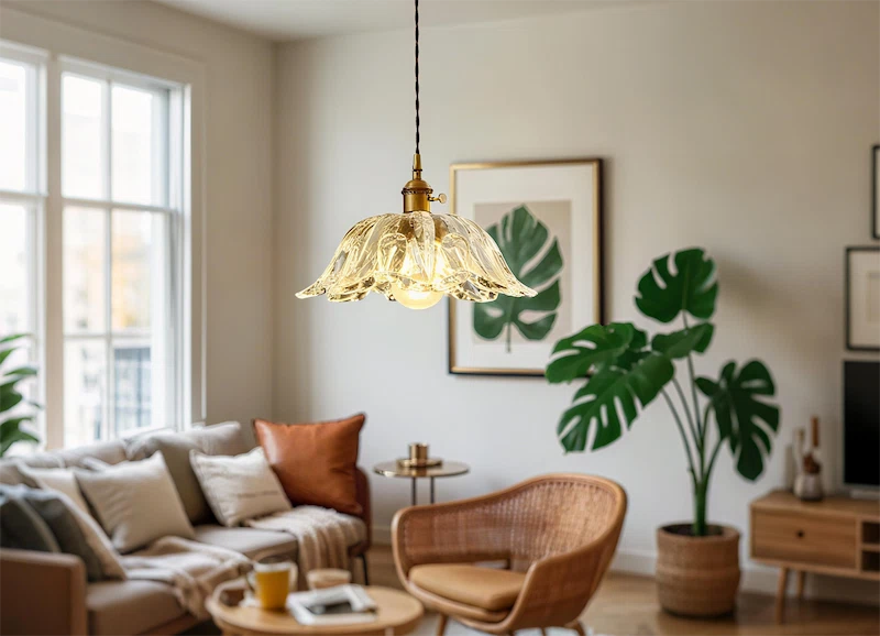 Floral pendant light