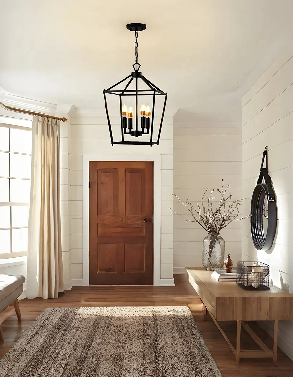 Industrial Metal Lantern Caged Candle Chandelier