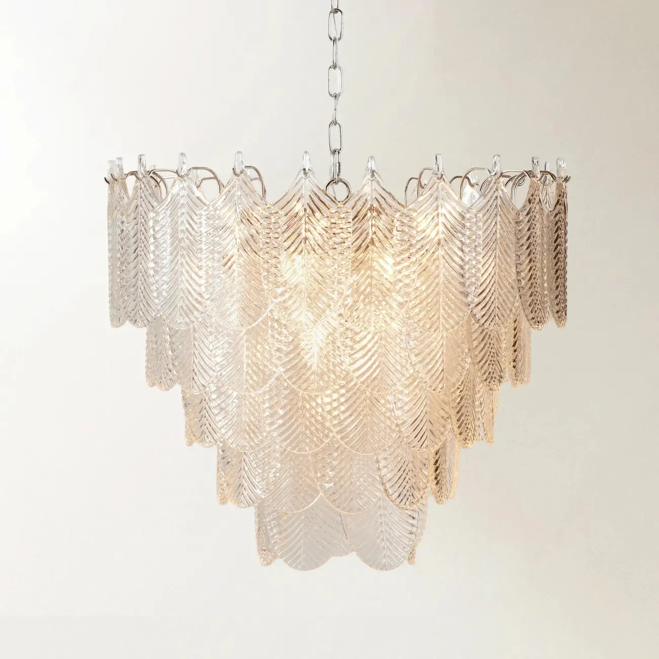 Elegant Leaf-Shaped Glass Crystal Chandelier Image - 1 | homeyfad