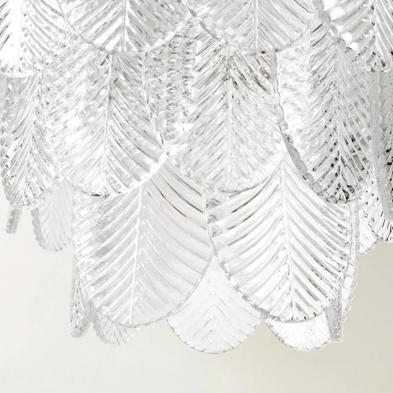 Elegant Leaf-Shaped Glass Crystal Chandelier Image - 4