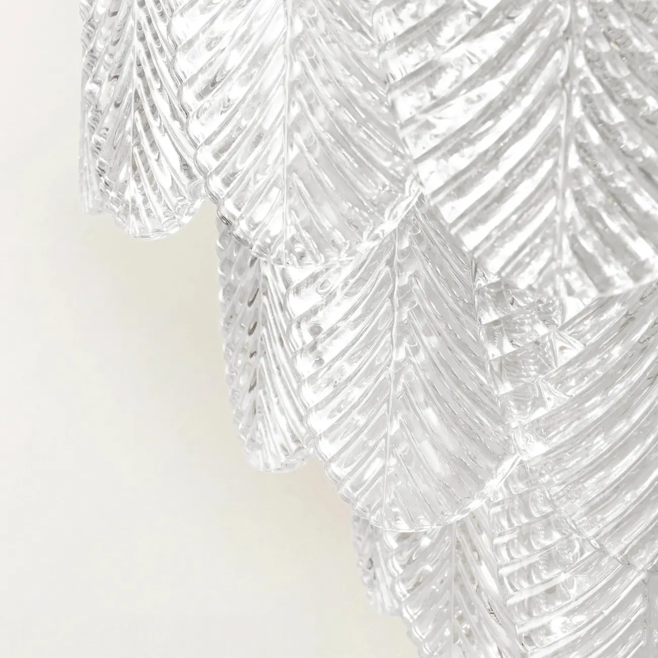 Elegant Leaf-Shaped Glass Crystal Chandelier Image - 5 | homeyfad