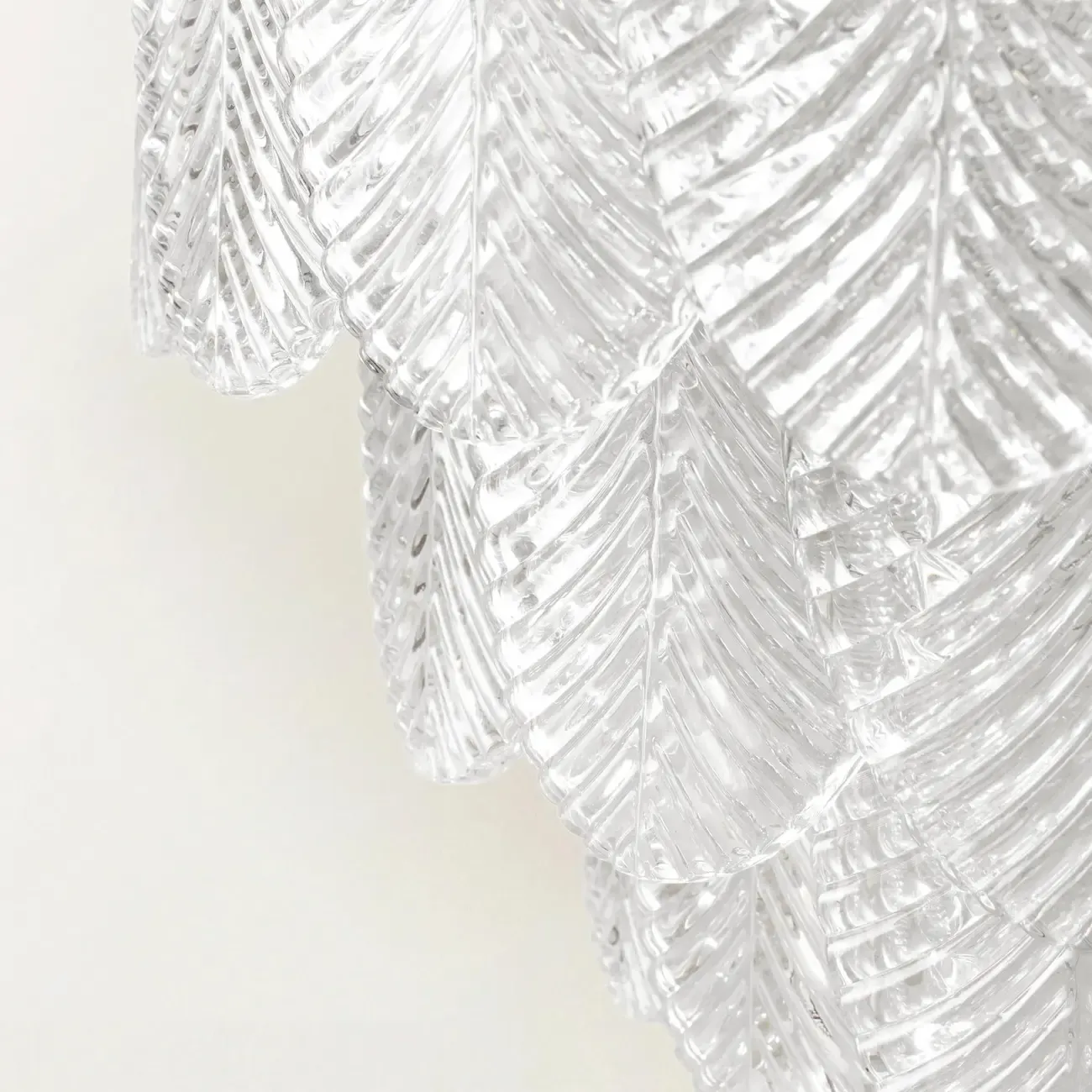 Elegant Leaf-Shaped Glass Crystal Chandelier Image - 5