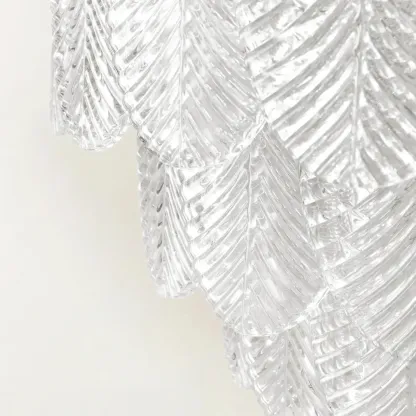 Elegant Leaf-Shaped Glass Crystal Chandelier Image - 5