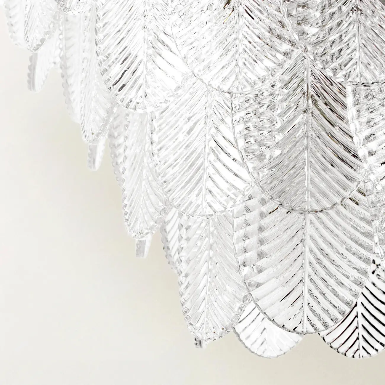 Elegant Leaf-Shaped Glass Crystal Chandelier Image - 6 | homeyfad