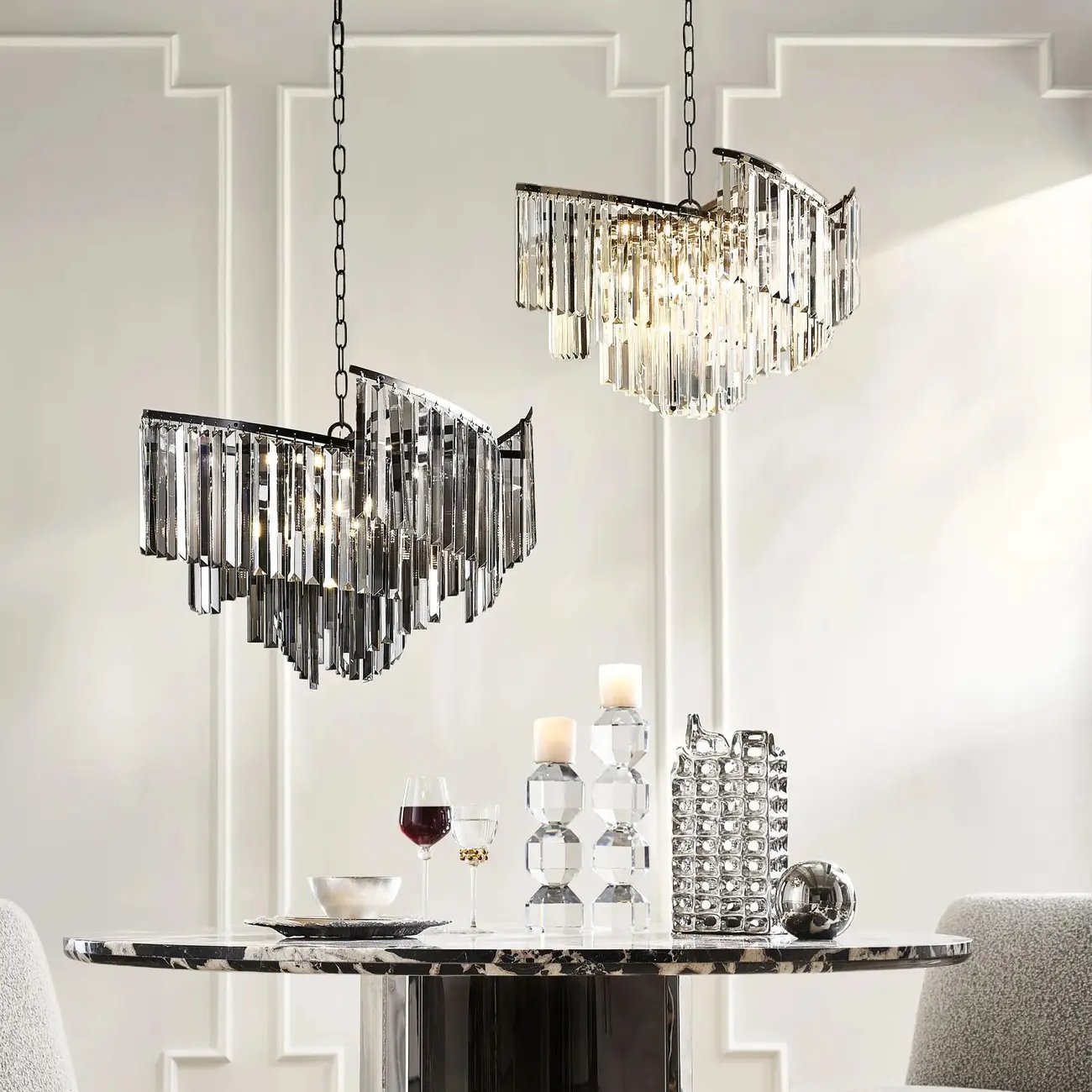 Modern Luxury Spiral-Shaped Clear Crystal Chandelier Image - 2 | homeyfad