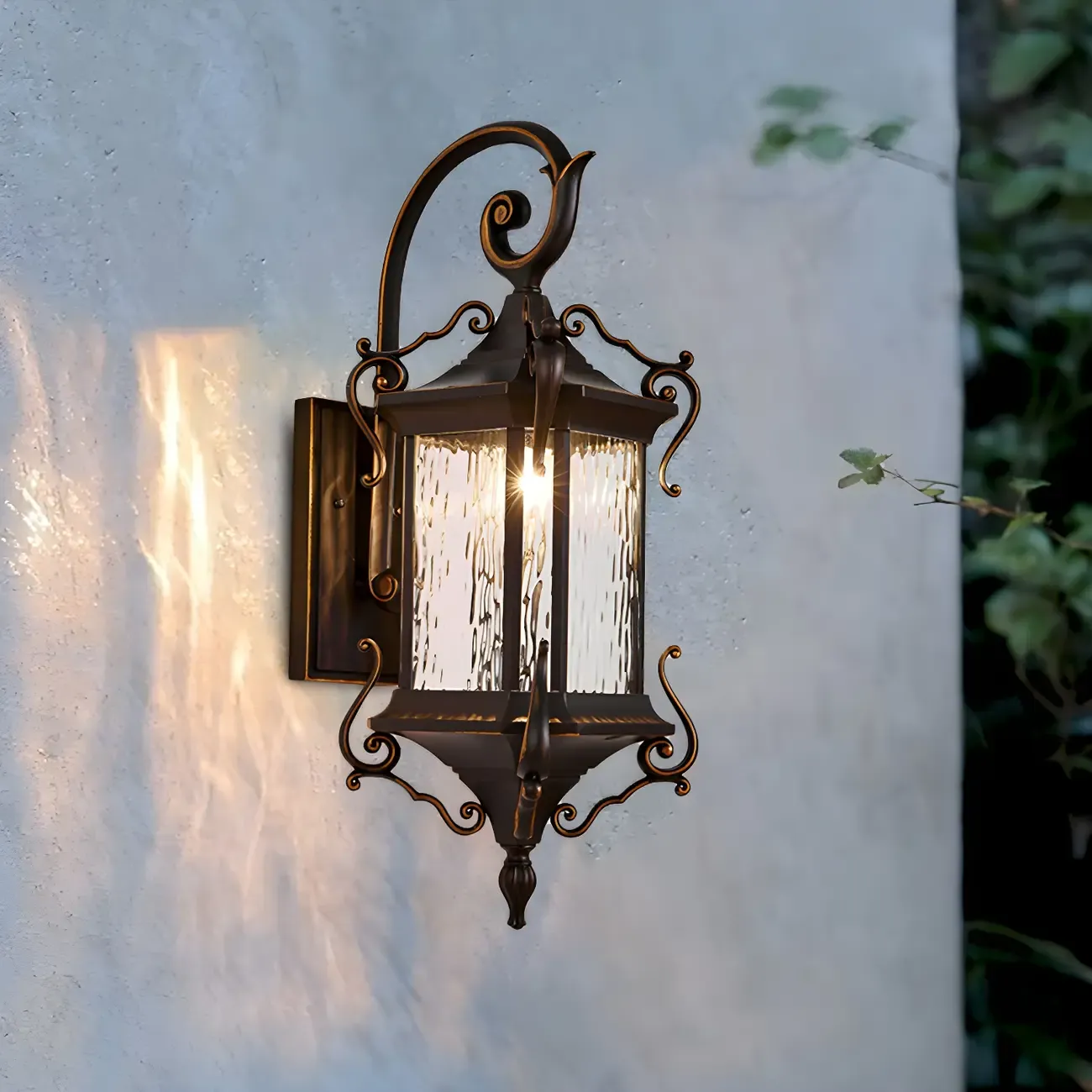 Rustic Metal Outdoor Wall Sconce Light | HomeyFad