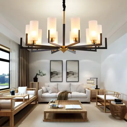 Modern Industrial Metal Chandelier for Living Room Image - 1