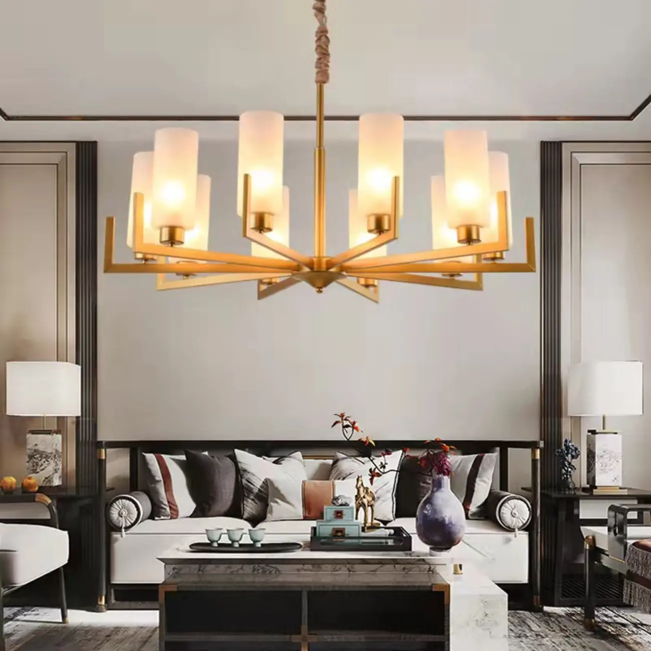 Modern Industrial Metal Chandelier for Living Room Image - 2 | homeyfad