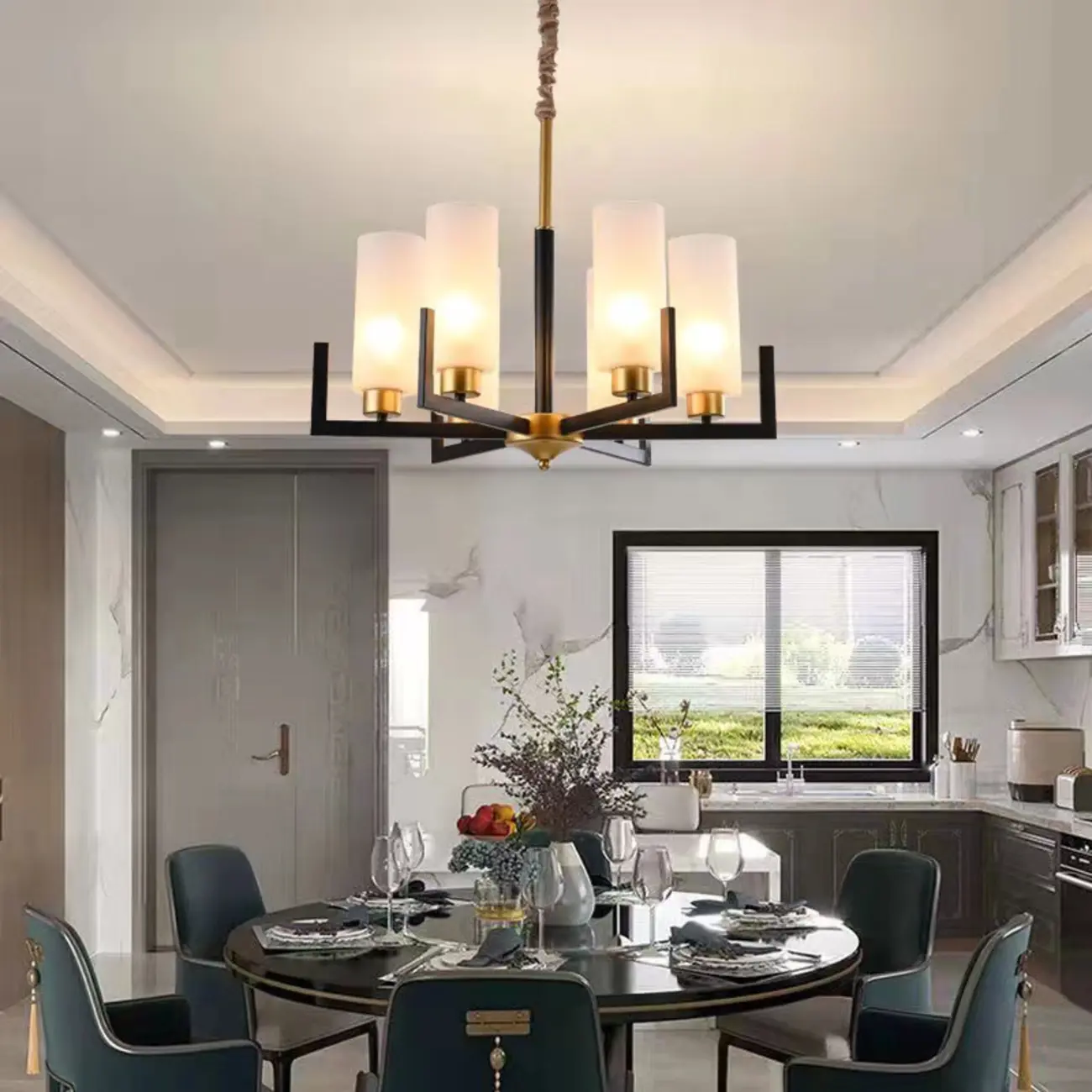 Modern Industrial Metal Chandelier for Living Room Image - 3 | homeyfad