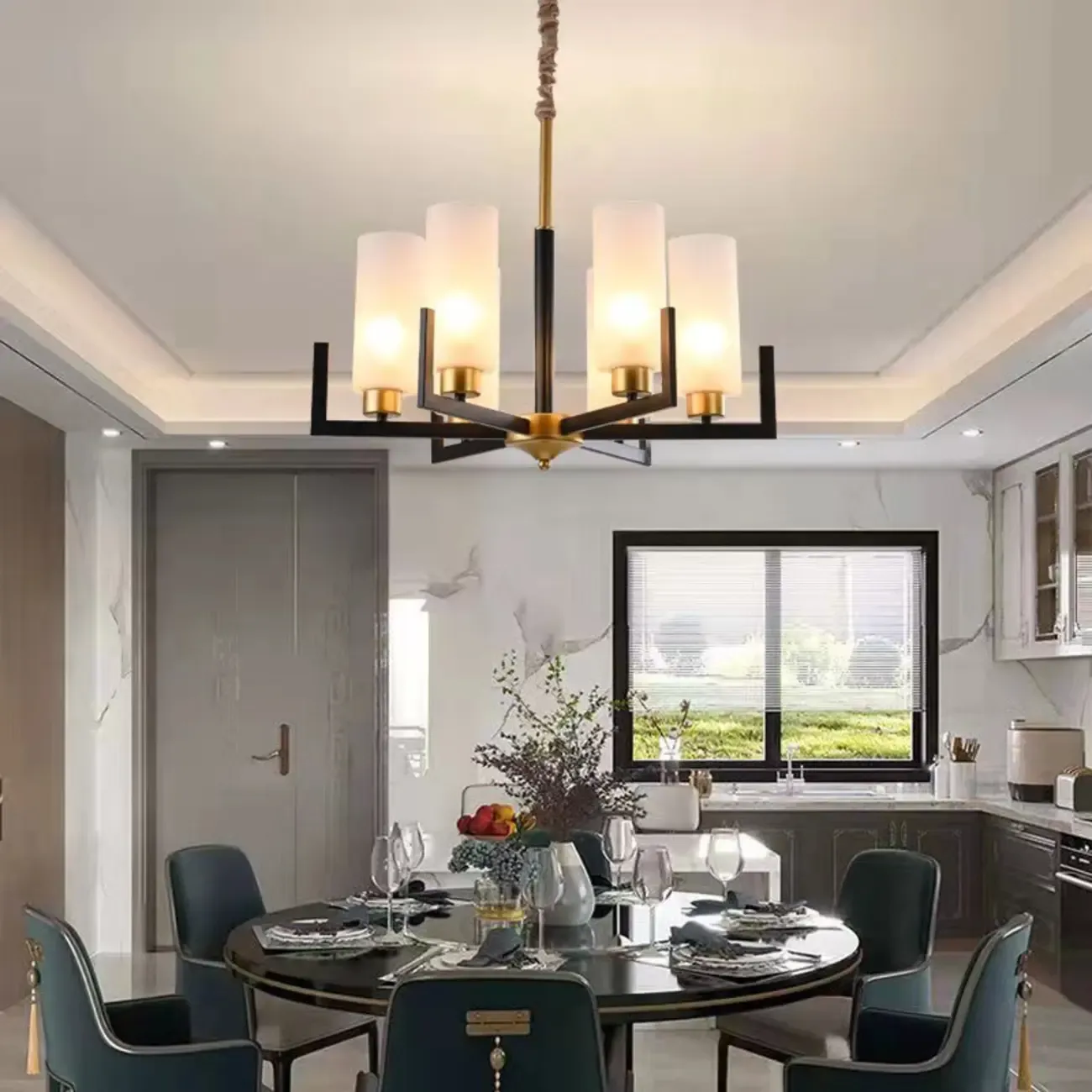 Modern Industrial Metal Chandelier for Living Room Image - 3