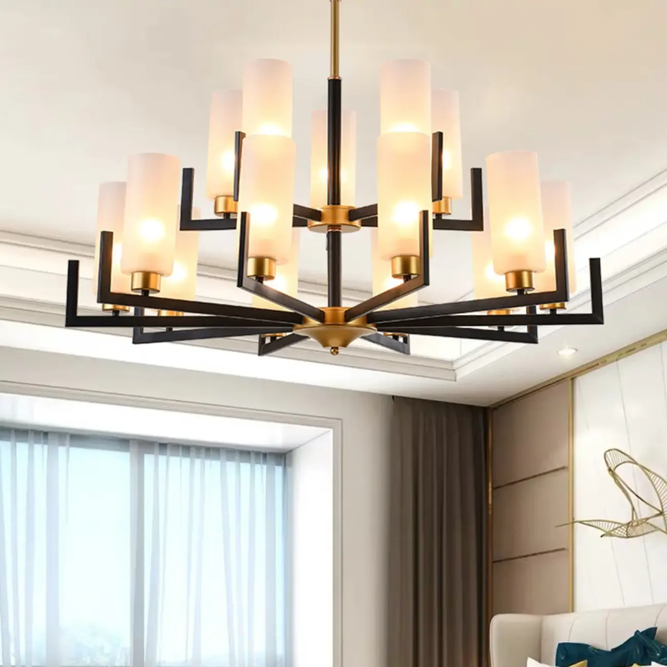 Modern Industrial Metal Chandelier for Living Room Image - 17