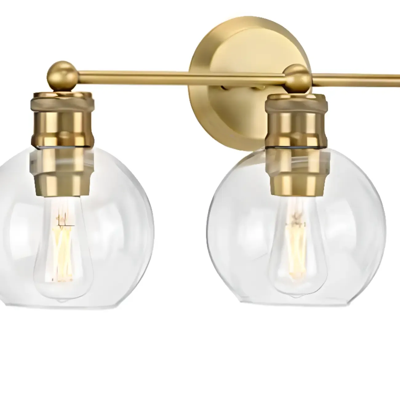 3-Light Vintage Brass Globe Vanity Light Fixture for Bathroom Image - 8