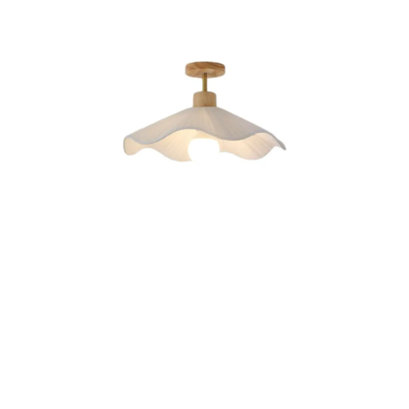 Modern Minimalistic Flush Ceiling Light with Fabric Shade Image - 3 | homeyfad