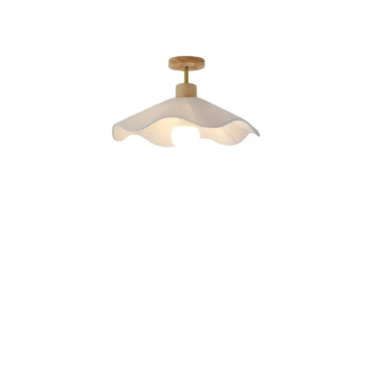 Modern Minimalistic Flush Ceiling Light with Fabric Shade Image - 3