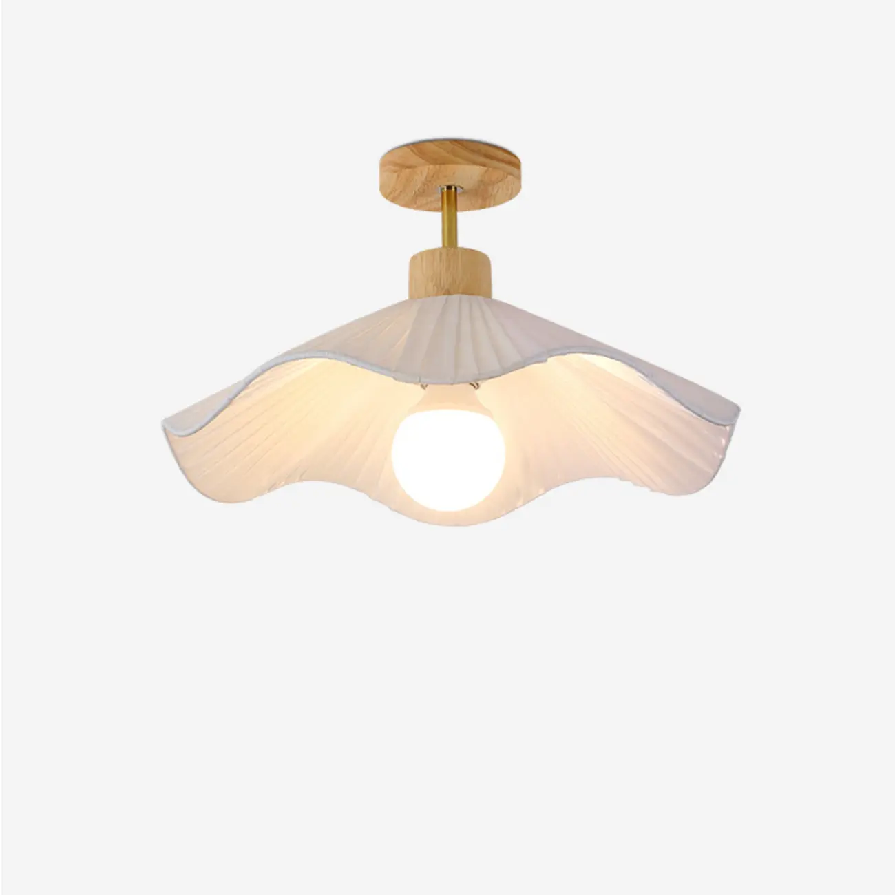 Modern Minimalistic Flush Ceiling Light with Fabric Shade Image - 4 | homeyfad