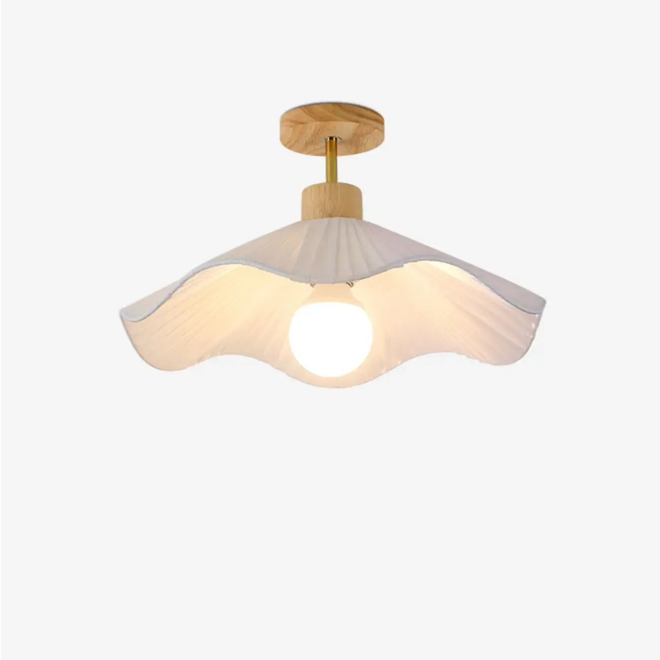 Modern Minimalistic Flush Ceiling Light with Fabric Shade Image - 4