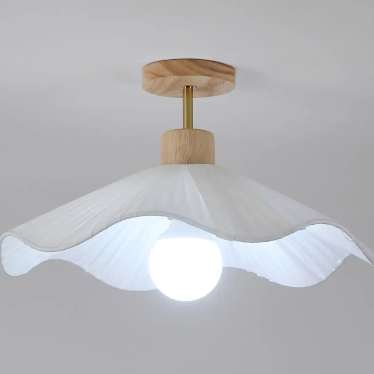 Modern Minimalistic Flush Ceiling Light with Fabric Shade Image - 6