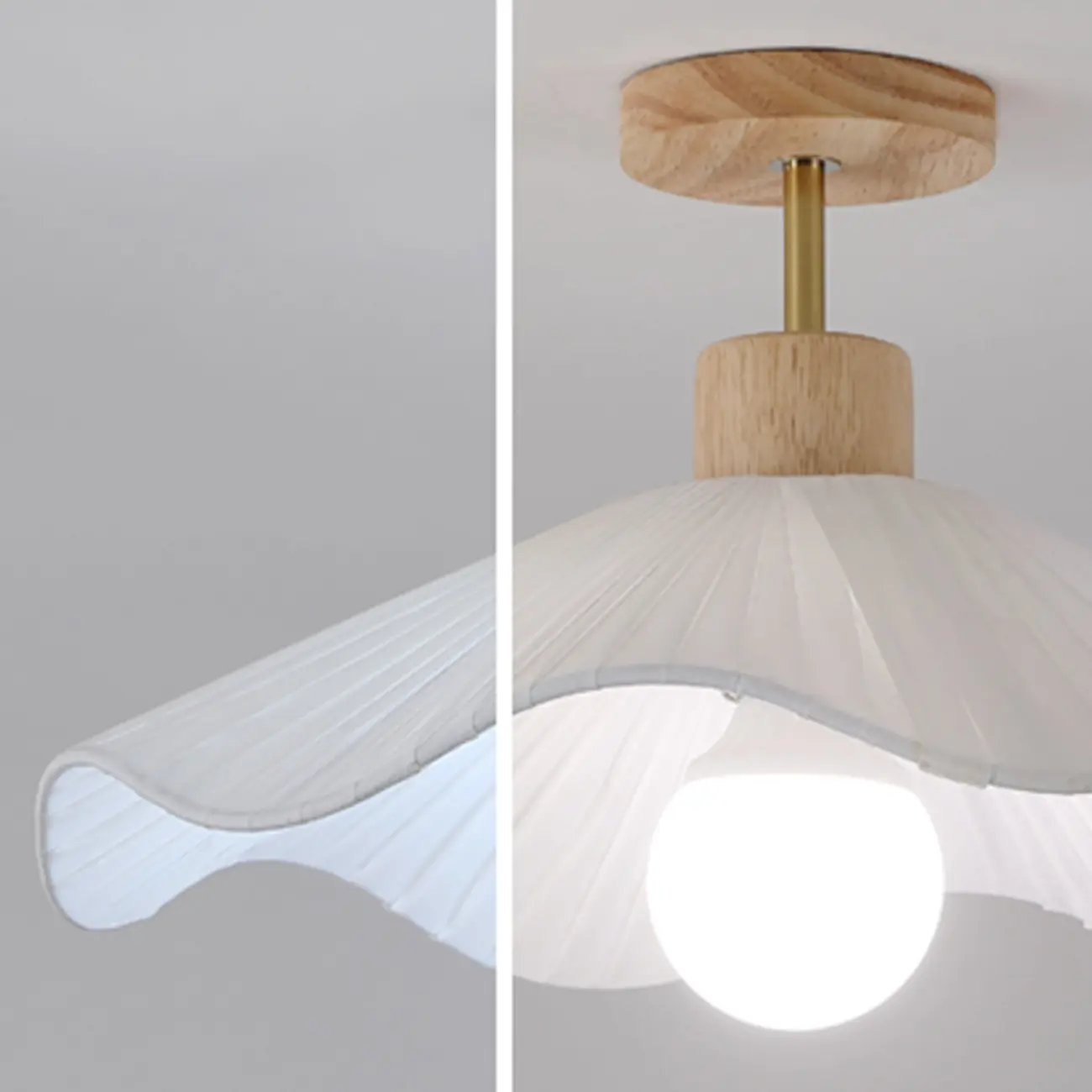 Modern Minimalistic Flush Ceiling Light with Fabric Shade Image - 9 | homeyfad