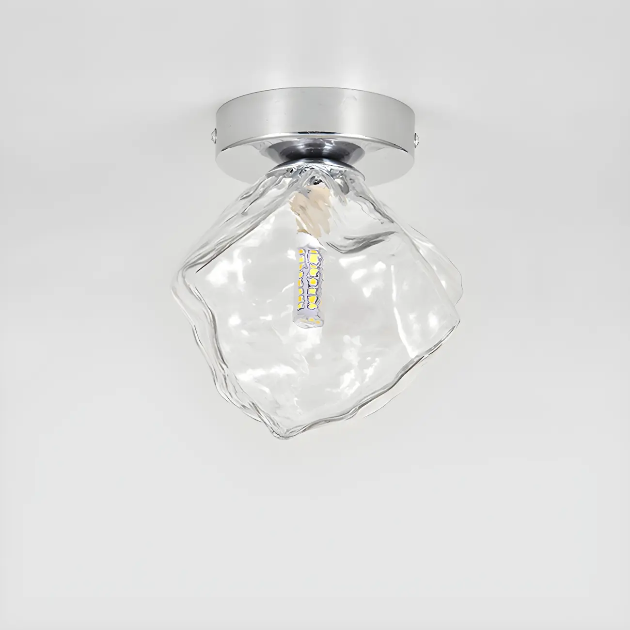 Transparent Semi Flush Ceiling Light for Hallway Elegance Image - 7 | homeyfad