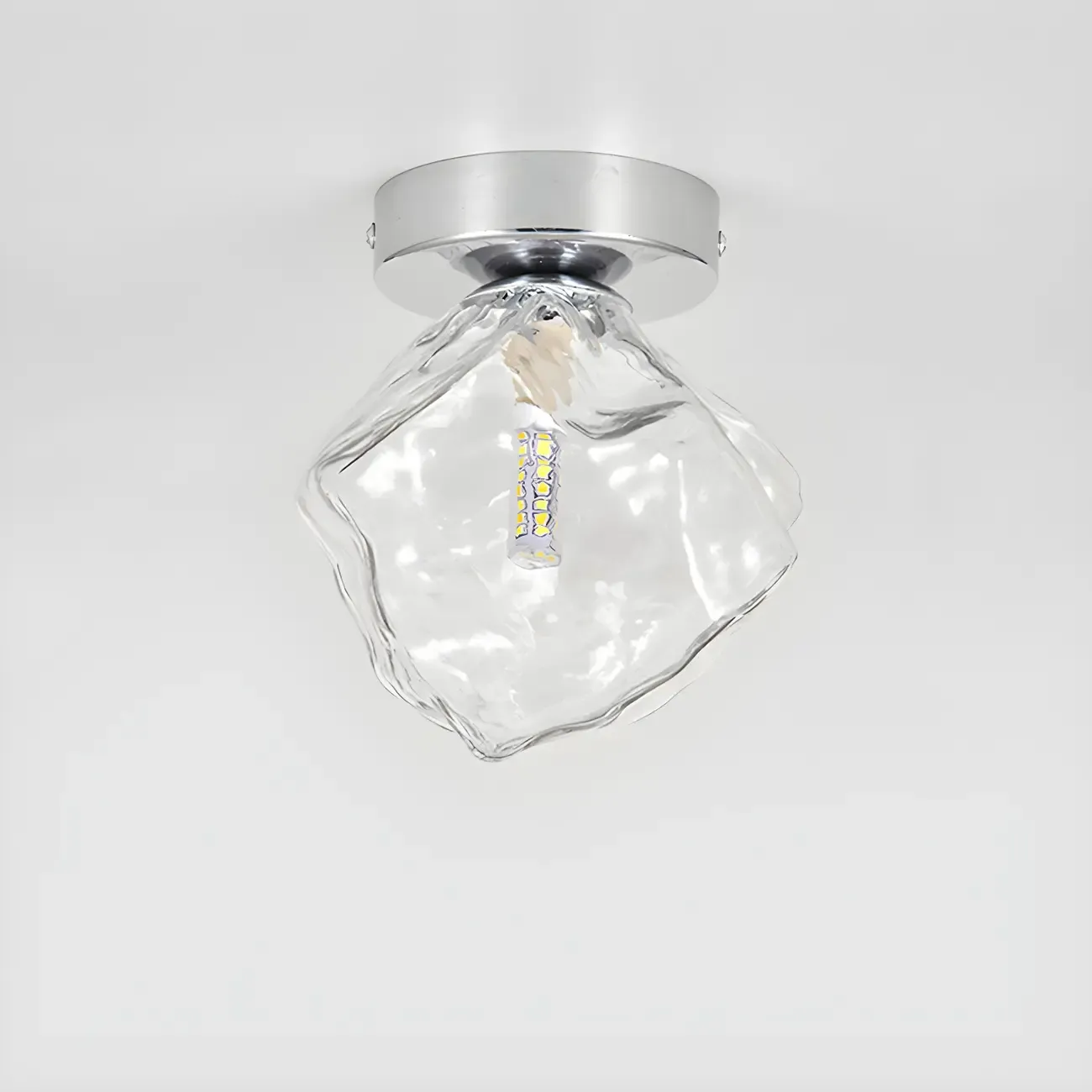 Transparent Semi Flush Ceiling Light for Hallway Elegance Image - 7