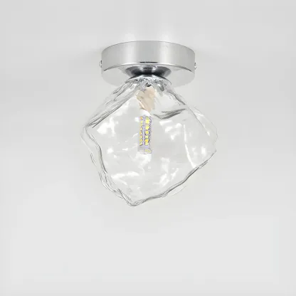 Transparent Semi Flush Ceiling Light for Hallway Elegance Image - 7