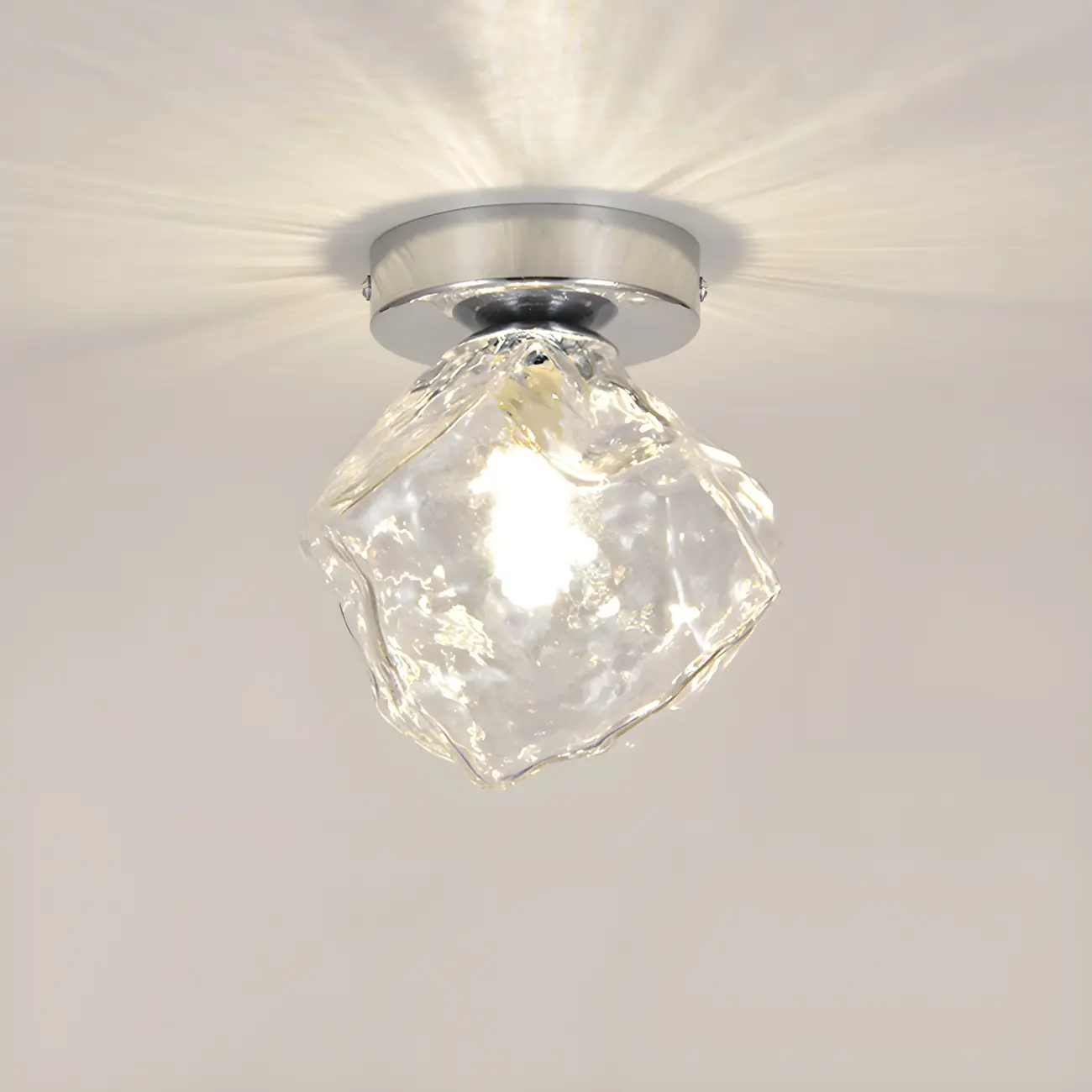 Transparent Semi Flush Ceiling Light for Hallway Elegance Image - 8 | homeyfad