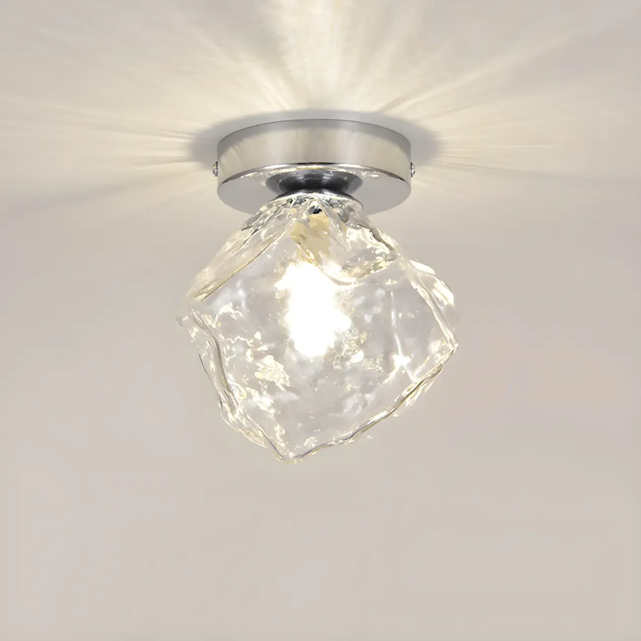 Transparent Semi Flush Ceiling Light for Hallway Elegance Image - 8