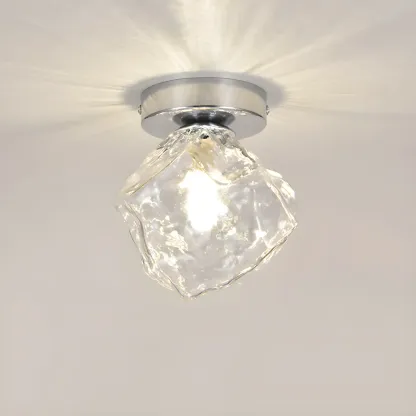 Transparent Semi Flush Ceiling Light for Hallway Elegance Image - 8