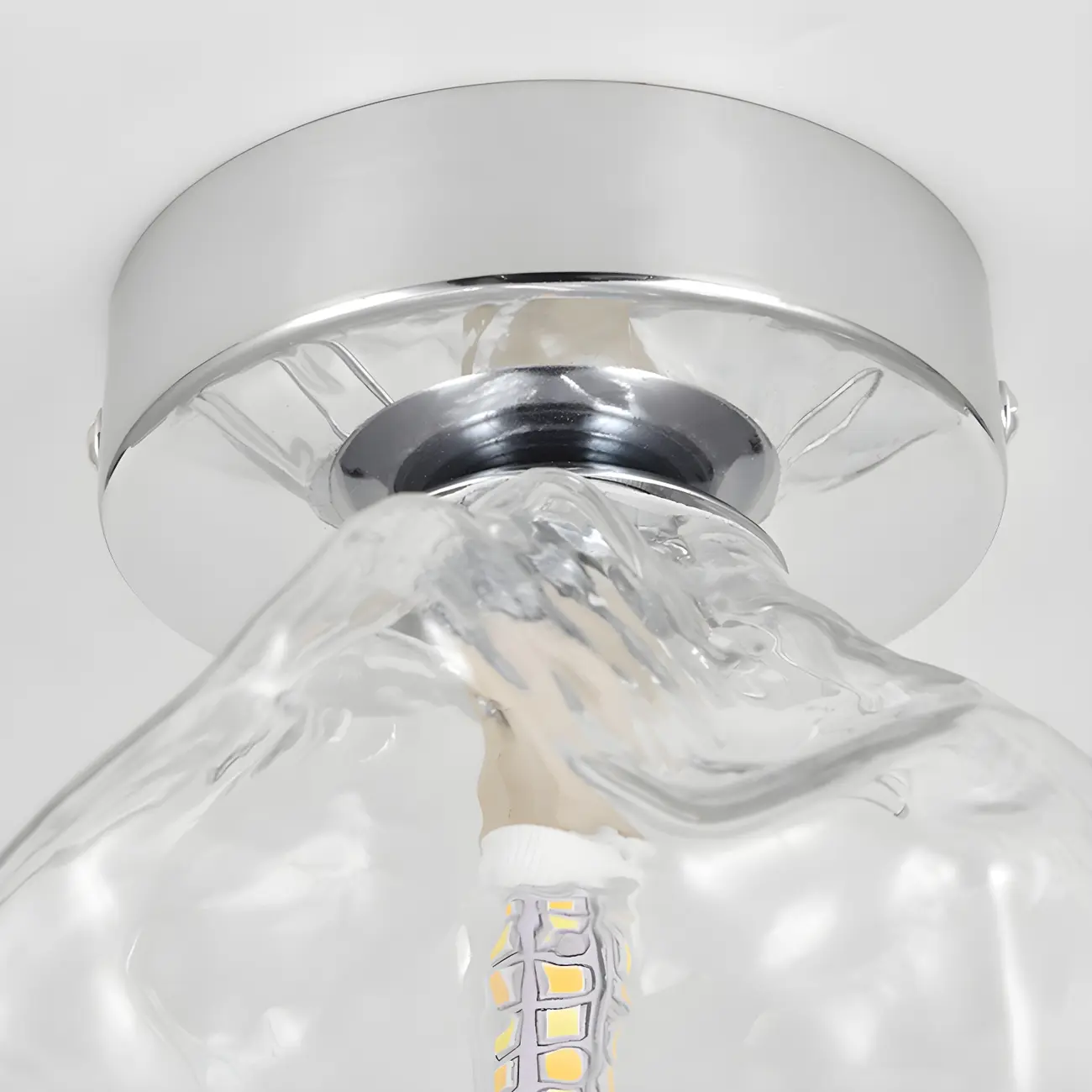Transparent Semi Flush Ceiling Light for Hallway Elegance Image - 10 | homeyfad
