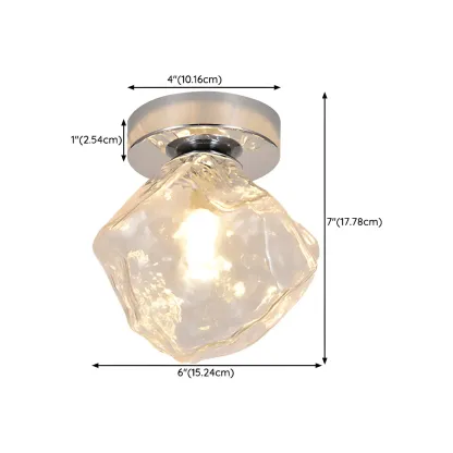 Transparent Semi Flush Ceiling Light for Hallway Elegance #size