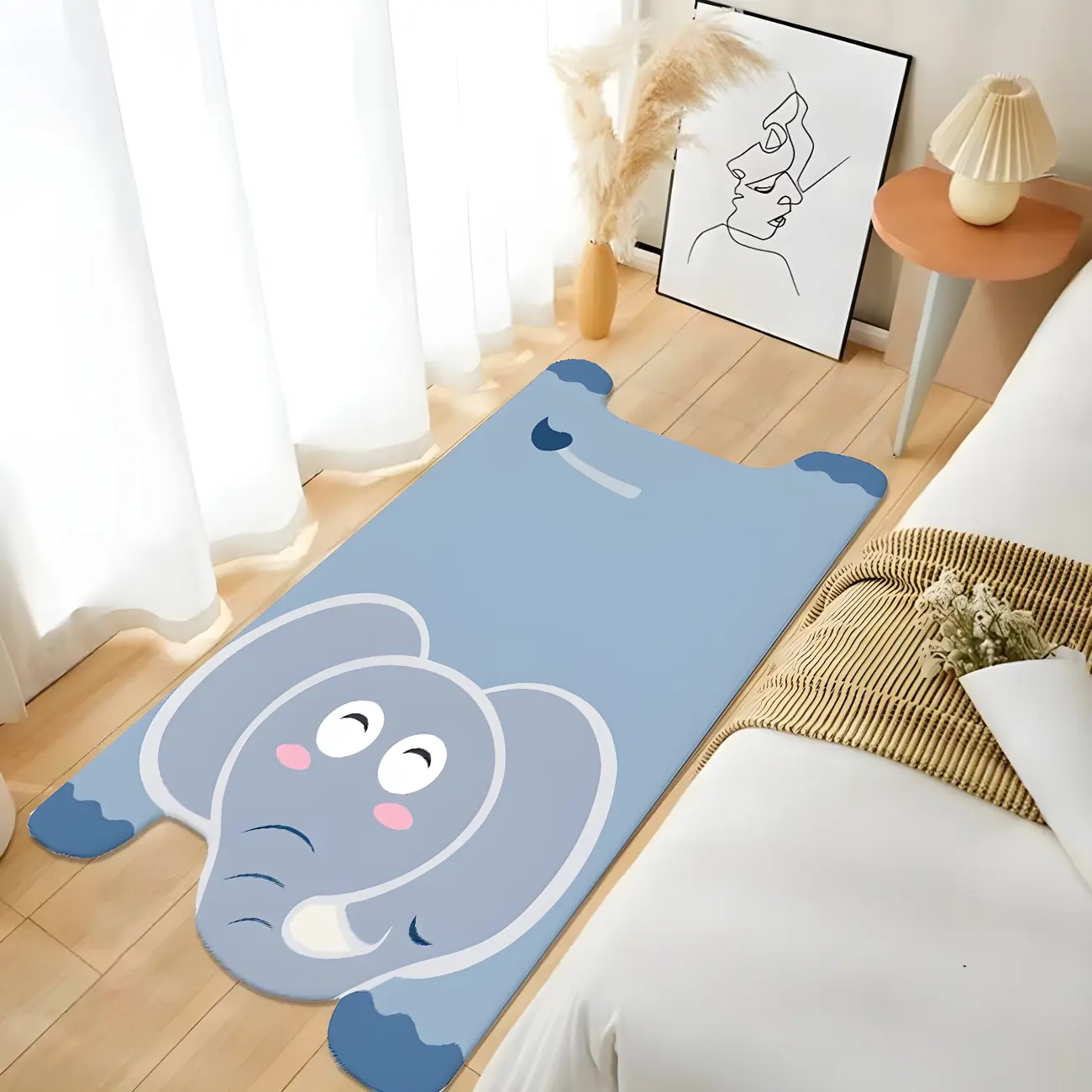 Kids	Novelty Polyester Lion Pattern Area Rug Image - 2 | homeyfad