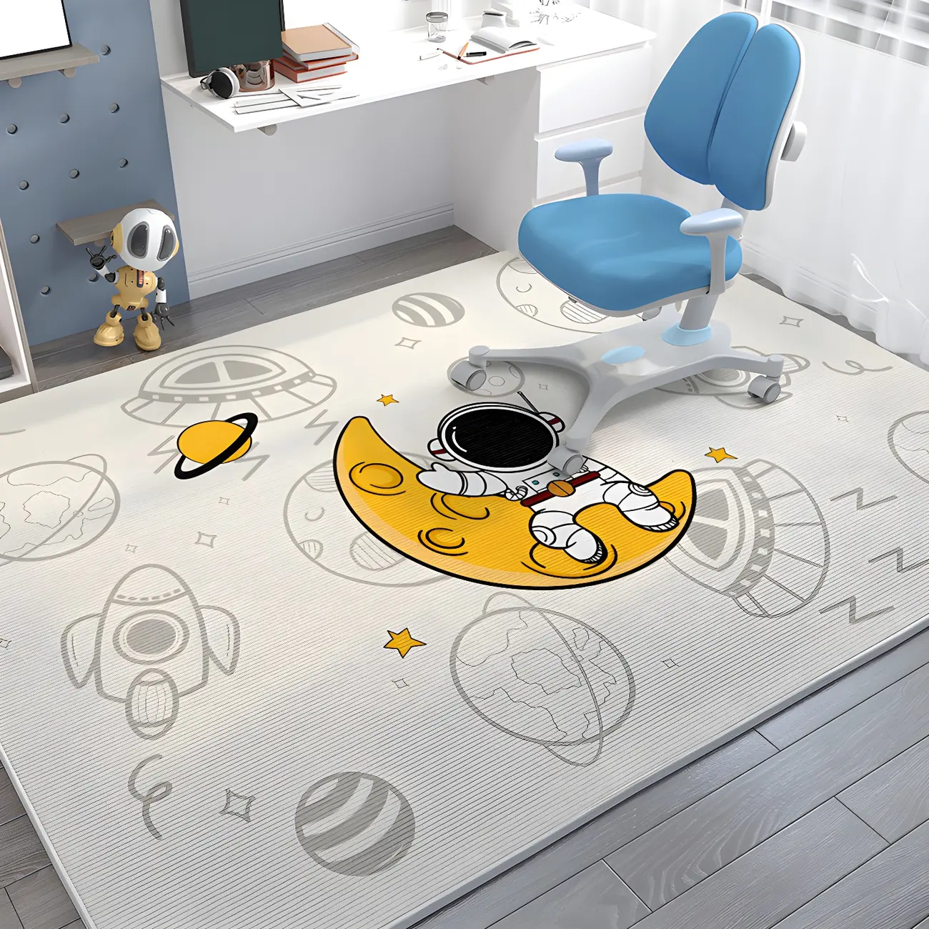Rectangle Cartoon Cotton Blends Kids Area Rug Image - 1 | homeyfad