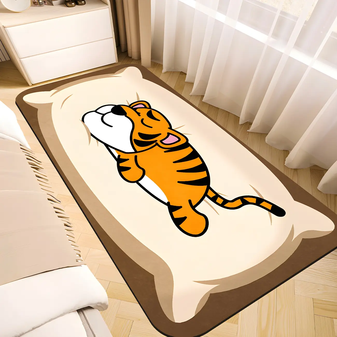 Rectangle Polyester Animal Print Area Rug for Kids Room Image - 1 | homeyfad