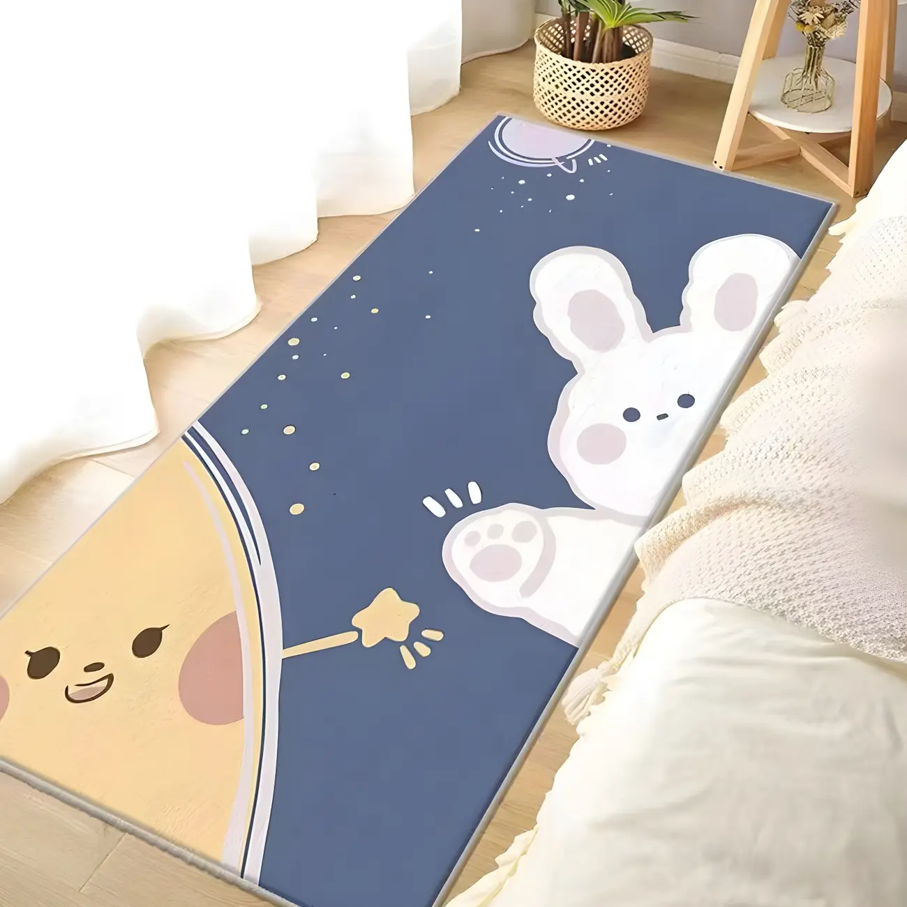 Runner Imitation Wool Kids Area Rug with Animal Print Image - 2 | homeyfad