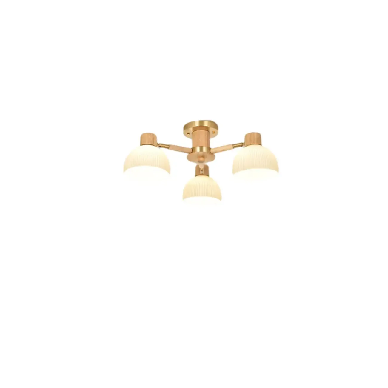 Natural Finish LED Semi Flush Ceiling Light for Home Spaces Image - 6