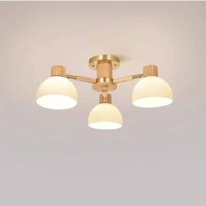 Natural Finish LED Semi Flush Ceiling Light for Home Spaces Image - 7
