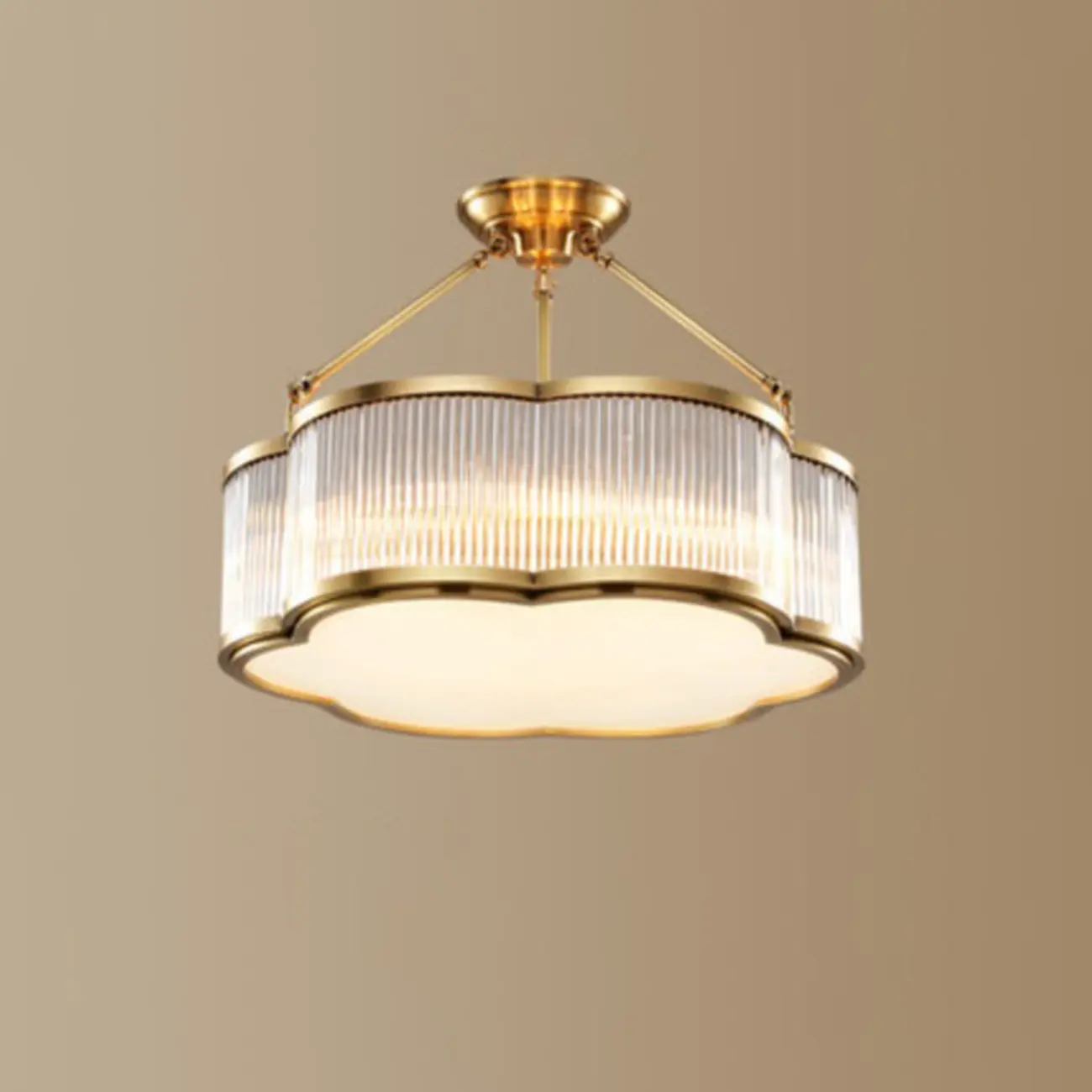 Modern Gold Semi Flush Ceiling Light for Living Room Image - 3 | homeyfad