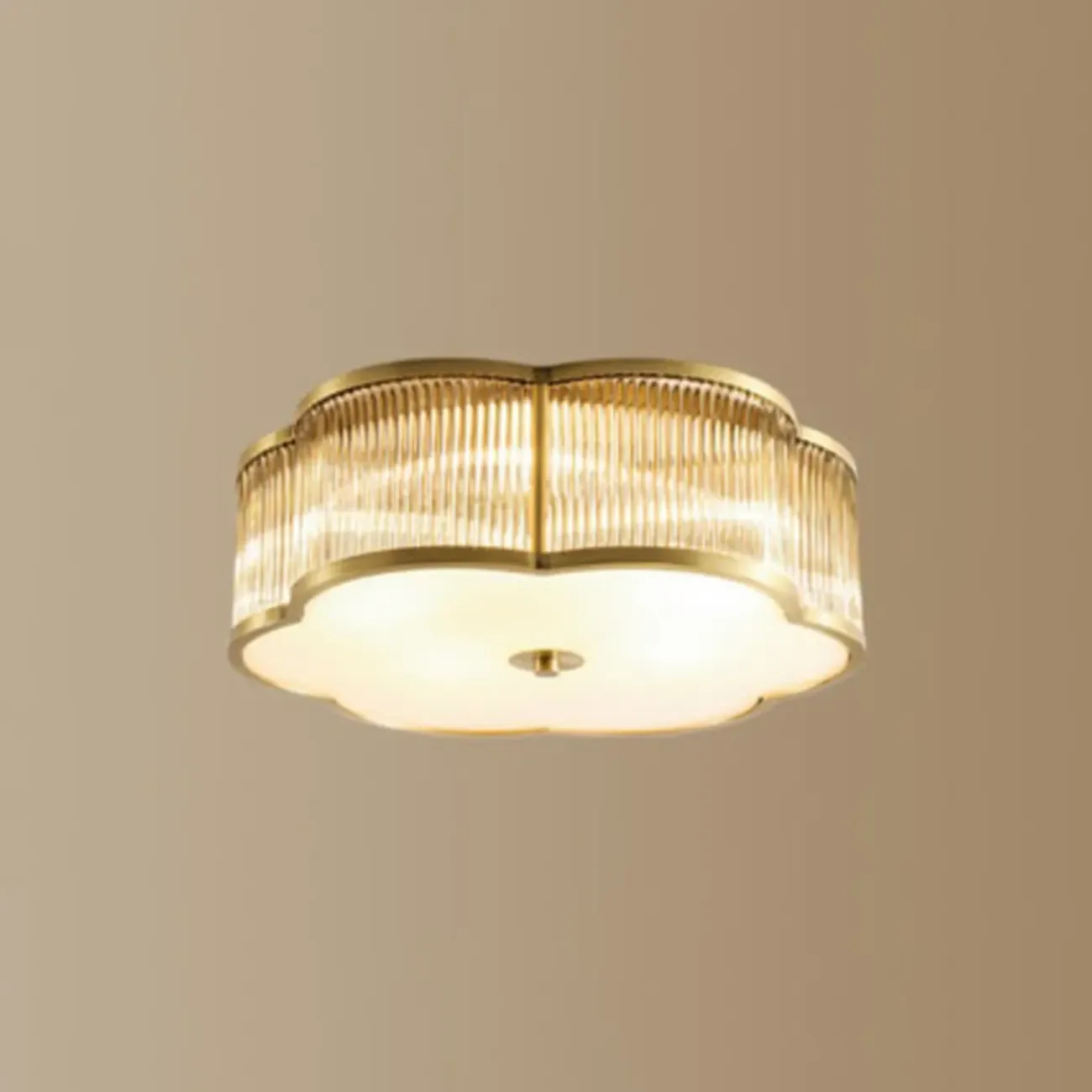 Modern Gold Semi Flush Ceiling Light for Living Room Image - 6