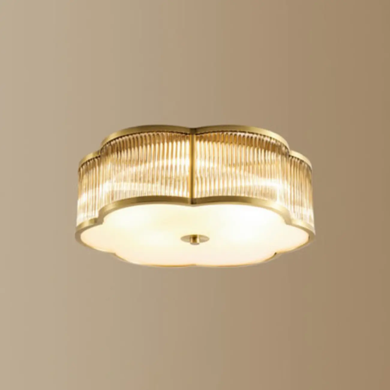 Modern Gold Semi Flush Ceiling Light for Living Room Image - 7 | homeyfad
