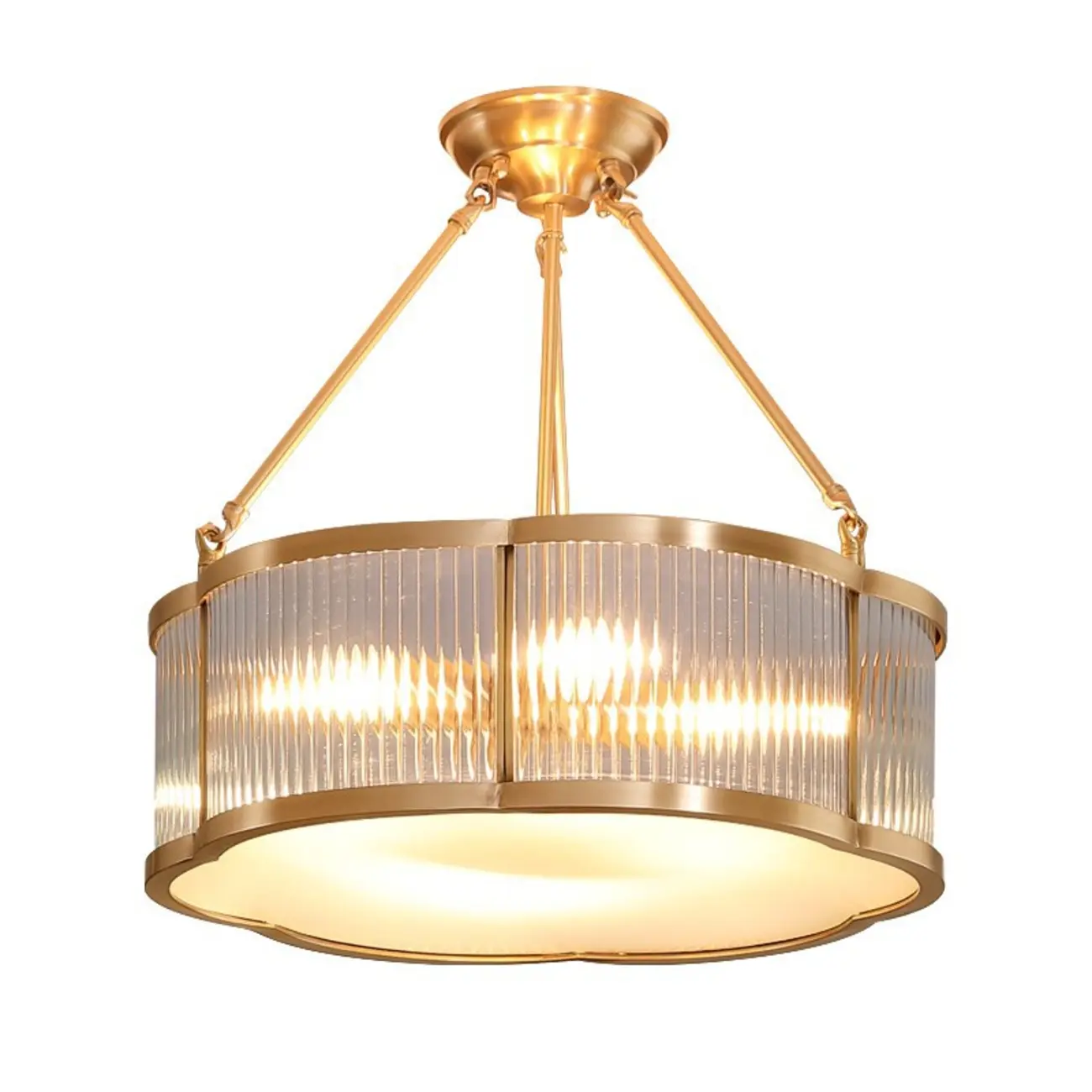 Modern Gold Semi Flush Ceiling Light for Living Room Image - 9 | homeyfad