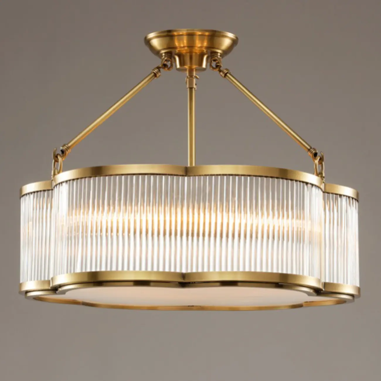 Modern Gold Semi Flush Ceiling Light for Living Room Image - 10 | homeyfad