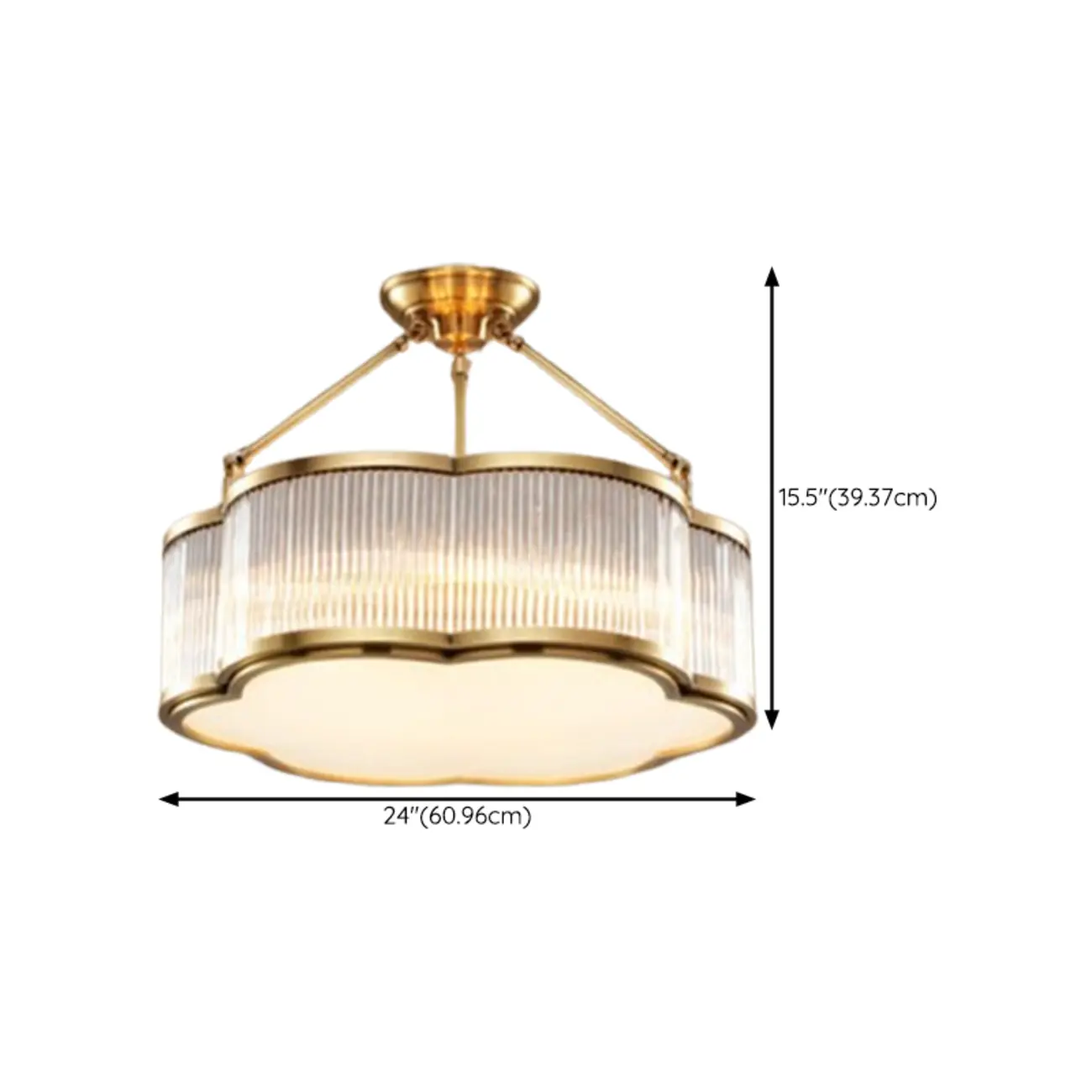 Modern Gold Semi Flush Ceiling Light for Living Room Image - 19 | homeyfad