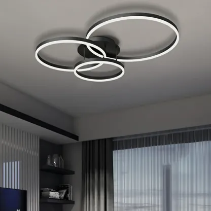 Dimmable Circular LED Semi Flush Ceiling Light for Living Room Image - 1