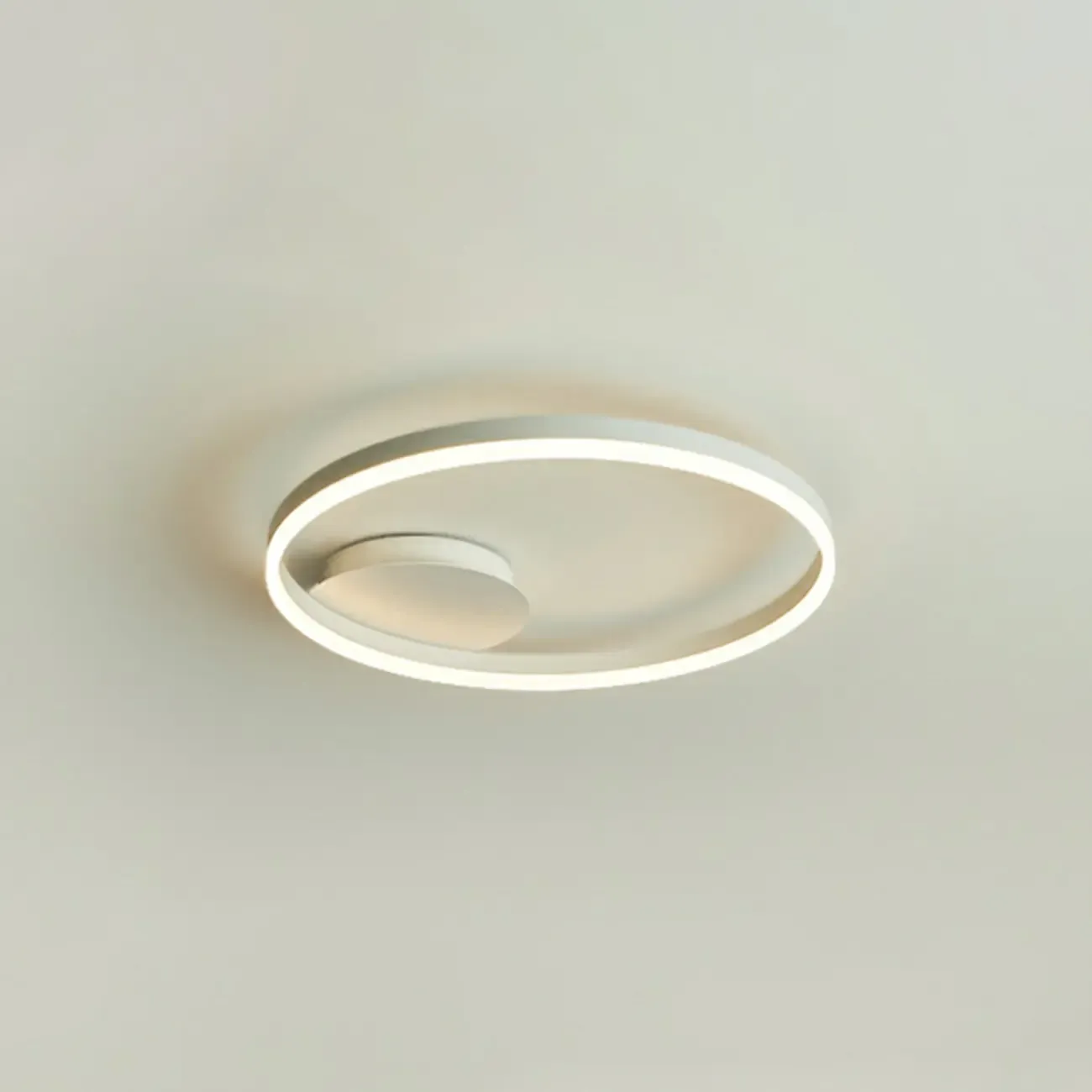 Dimmable Circular LED Semi Flush Ceiling Light for Living Room Image - 5