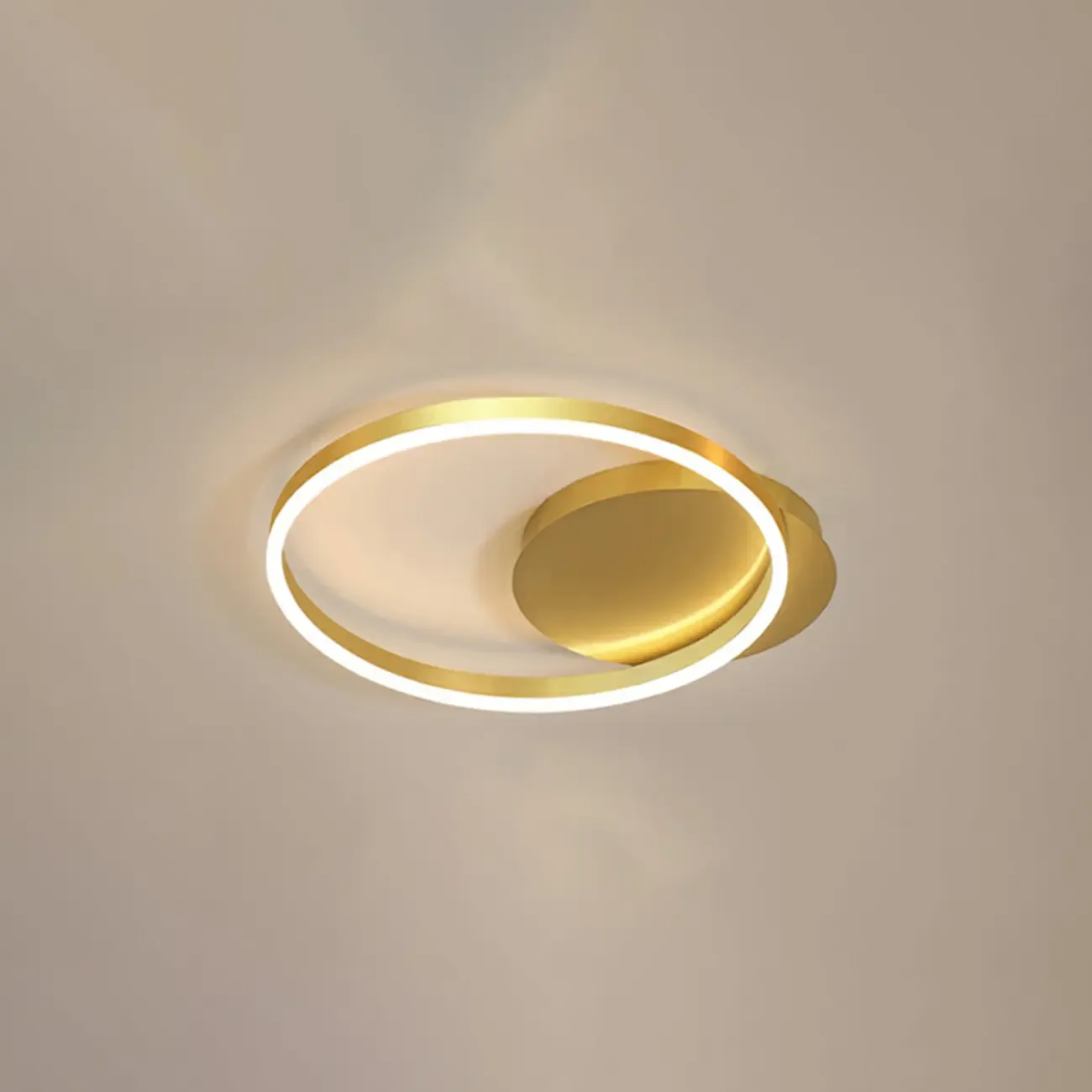 Dimmable Circular LED Semi Flush Ceiling Light for Living Room Image - 6