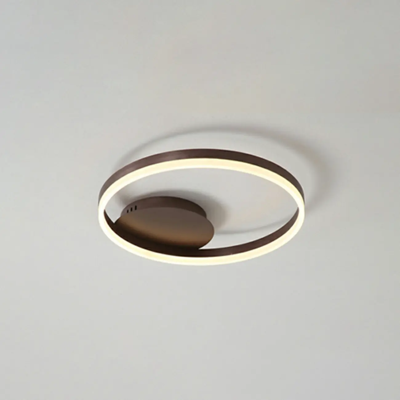 Dimmable Circular LED Semi Flush Ceiling Light for Living Room Image - 7 | homeyfad