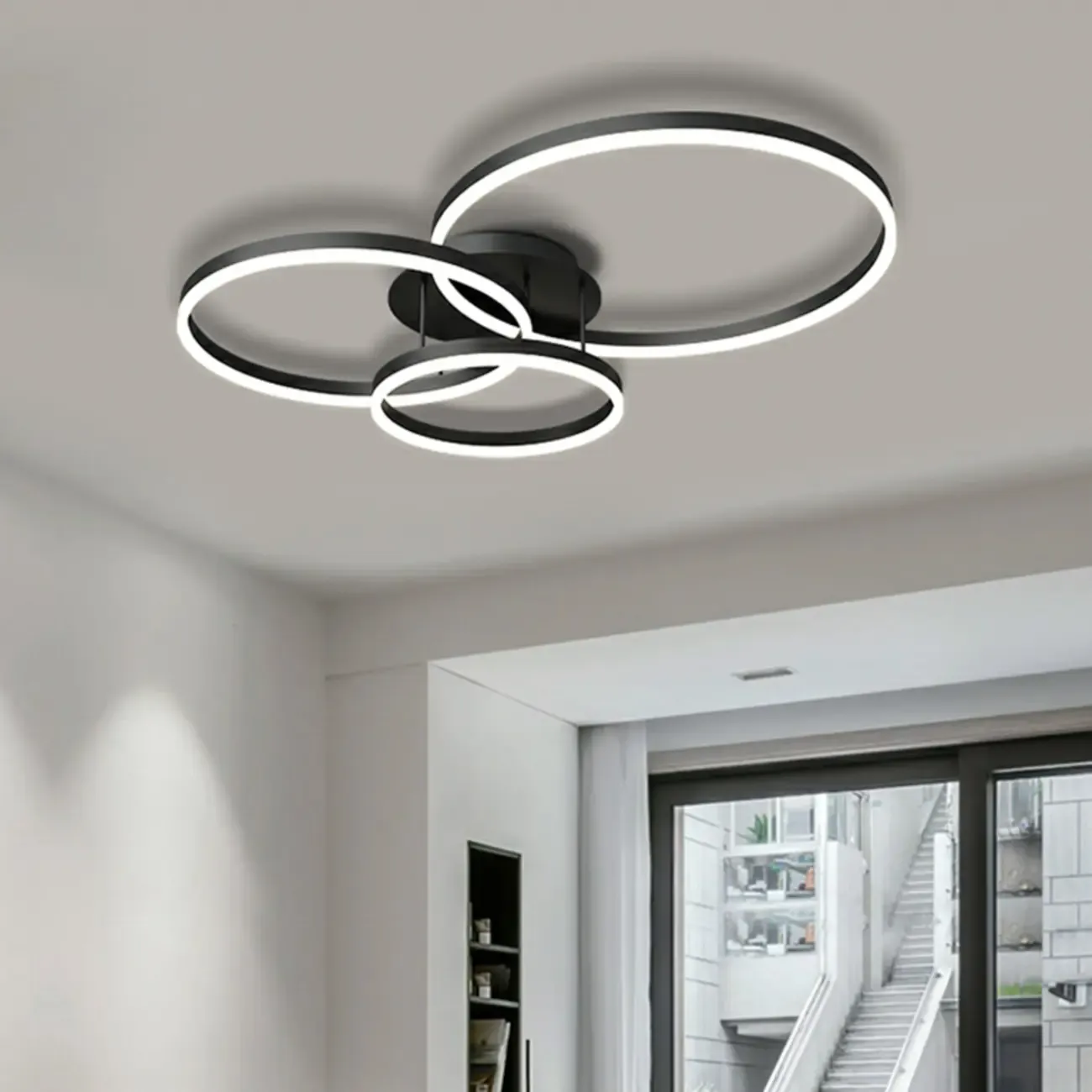 Dimmable Circular LED Semi Flush Ceiling Light for Living Room Image - 8