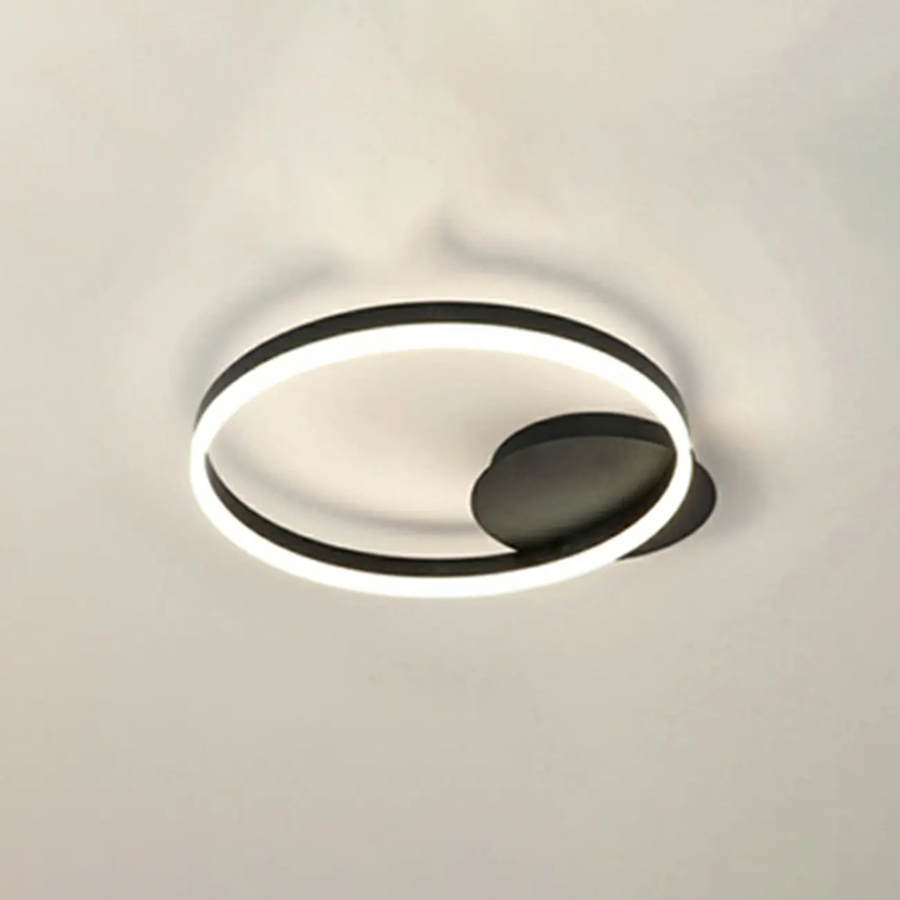 Dimmable Circular LED Semi Flush Ceiling Light for Living Room Image - 10 | homeyfad