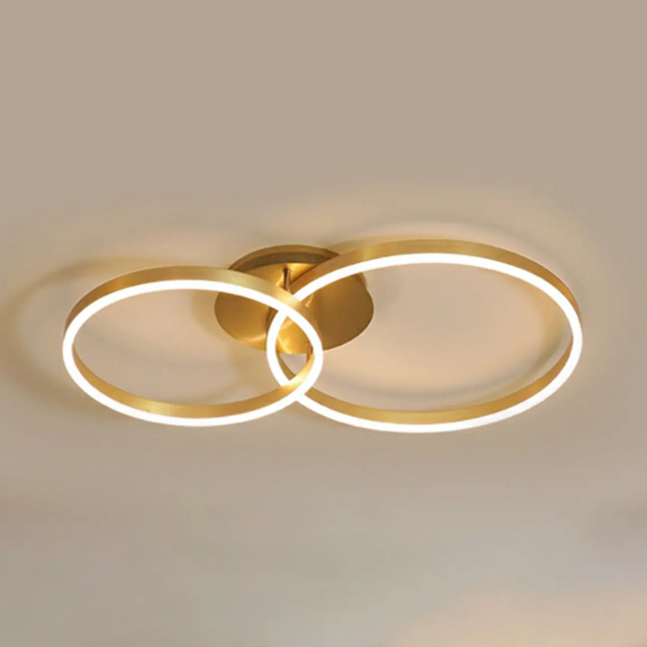 Dimmable Circular LED Semi Flush Ceiling Light for Living Room Image - 12 | homeyfad